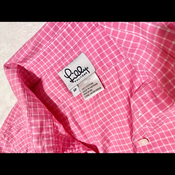 Lilly Pulitzer Button Down Shirt Pink size 6P Small - Picture 2 of 7